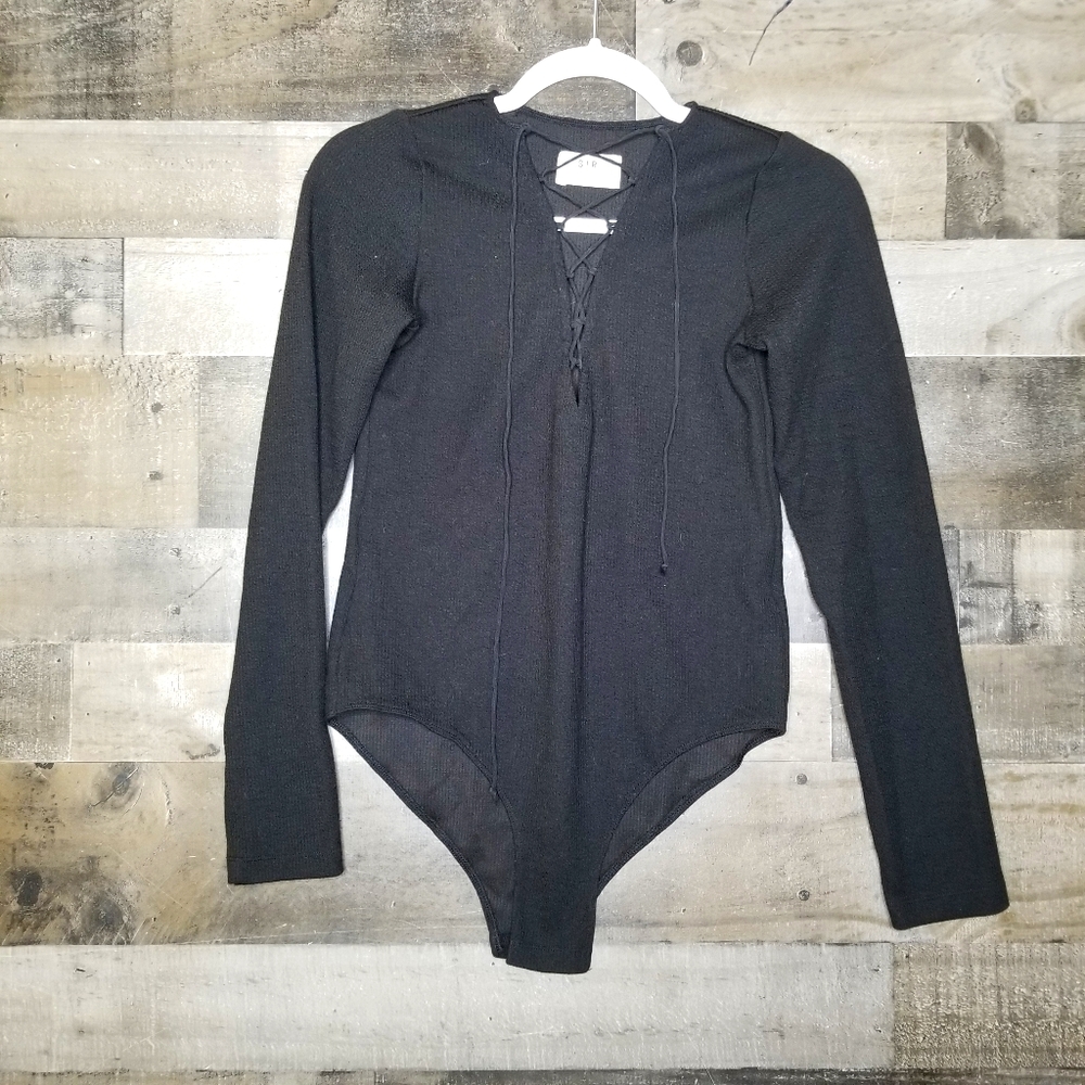 SIR black long sleeve bodysuit